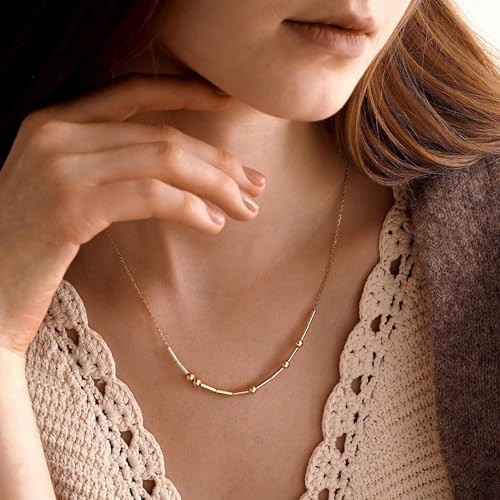 Custom Morse Code Necklace, Personalized Hidden Message Necklace, Morse Code Jewelry, Gift for Her2