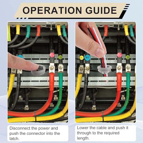 100pcs Push-in Cable Connectors, 3/8 Inch Trade Size Non-Metallic Push In Connector Plastic Electrical Box Wire Inserts Button Push-in NM Cable Connector for 1/2 Inch Knockouts by PEUTIER - Image 5