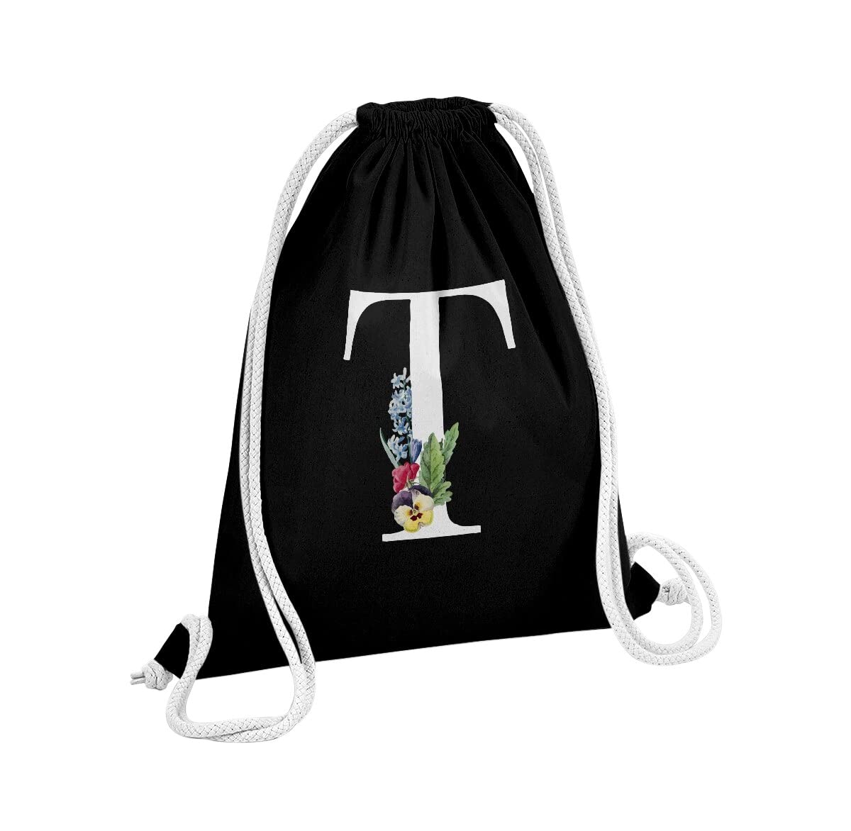 FabulousGym Sac Drawstring Bag T Tara Téa Tifany Letter Alphabet First Name Flowers 12 Liters