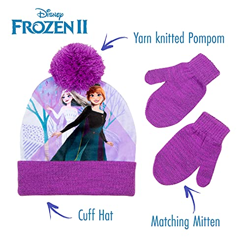 Disney Frozen 2 Toddler Girls Hat and Mitten Winter Set [4014]4