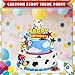 57Pcs Cartoon Story Birthday Cake Toppers Infinity and Beyond Blue Sky White Cloud Cow Print Cake Topper Toy Theme Party Decoration