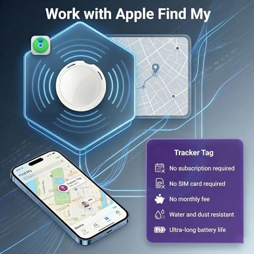 2 Pack GPS Tracker for Vehicles No Subscription Car Tracker Works with Apple Find My(iOS Only)Global Tracking Hidden Tracking Devices for Cars Bluetooth Finder with Loud Alarm for Car Bike Dog Luggage by AMZSMT - Image 2