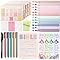 XKDOUS Bible Study Supplies Journaling Kit, Morandi Colored Bible Study Kit Journaling Supplies with 12 Pastel Highlighter and 90 Index Tabs Set, 5 Smooth Pens and More