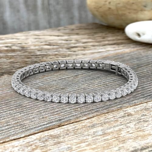 Image of 2 to 7 Carat Natural Diamond Tennis Bracelet for Women in 14K Gold (7 Inch) - IGI Certified (I1-I2 Clarity)