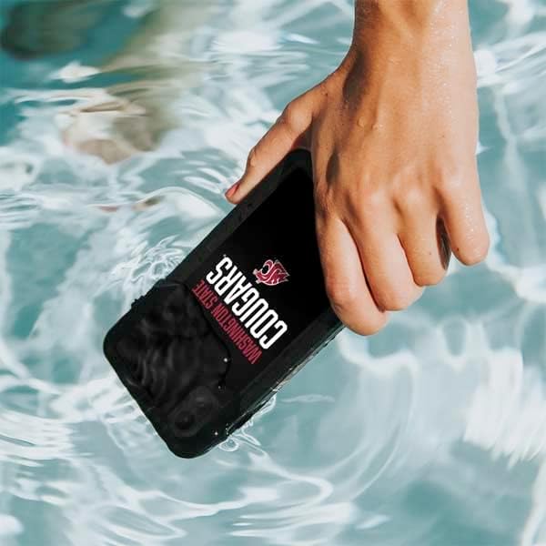 Skinit Waterproof Phone Case Compatible with iPhone XR - Officially Licensed College Cougars Washington State Design Black