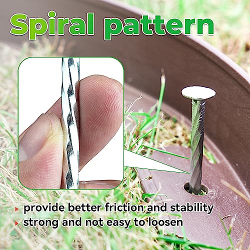 EISENSP 6.3-Inch Galvanized Heavy-Duty Landscape Stakes, (150-PACK) Spiral Metal Turf Spikes for Artificial Grass, Paver Edging, Weed Barrier, Securing Fences and More - Image 3