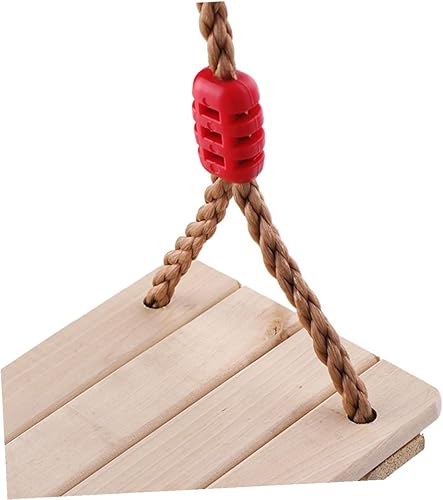 Miniatura 6 de Juego de columpios de madera con asiento antideslizante y cuerda de nailon grueso para adultos, columpio colgante para interiores y exteriores, para
