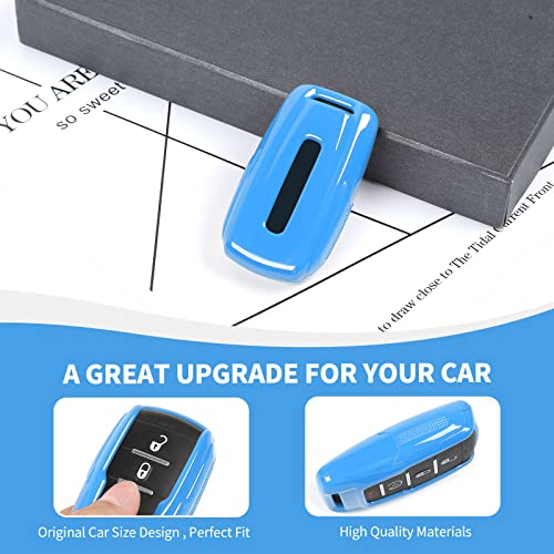 Image of RAZPOY for RAM Key Fob Cover, ABS Key Case Cover Holder Protector Compatible with for 2018-2023 Dodge RAM 1500 2500 3500, Light Blue