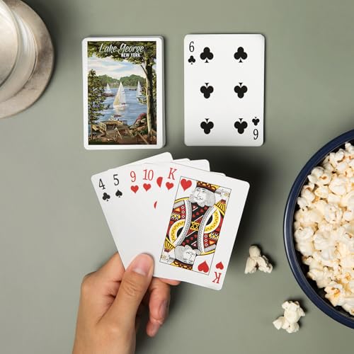 Baraja de 52 cartas tamaño póker Lake George Nueva York miniatura 2