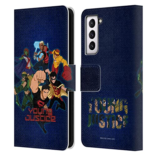 Head Case Designs sous Licence Officielle Young Justice Groupe Graphiques Étui Portefeuille en Cuir Compatible avec Samsung Galaxy S21 5G