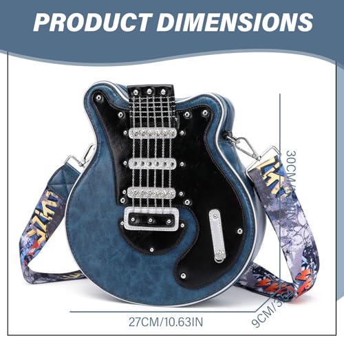Sac en forme de guitare élégant en cuir PU de haute qualité et finitions soignées - 3