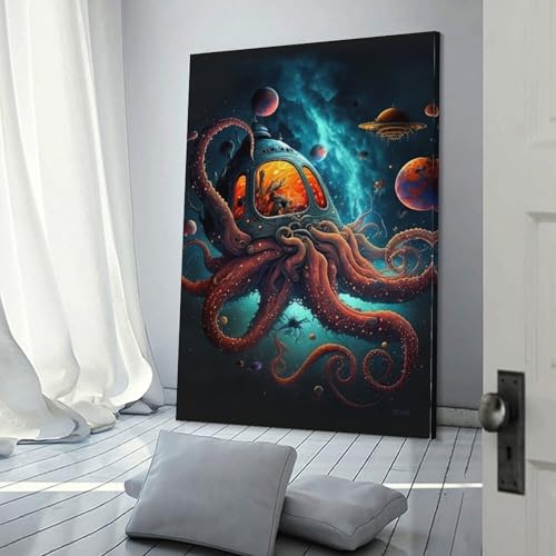 Décoration murale Space Squids5 design artistique moderne 30 x 45