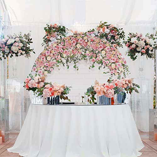 Wenmer Floral Round Backdrop Cover, 6.5X6.5Ft Wedding Round Backdrop Cover, Rose Flower Round Backdrop, Polyester Round Background For Valentine's Day Mother’s Day Baby Shower Bridal Birthday #TOP4