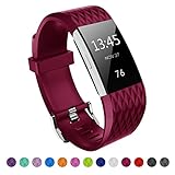 Fitbit Charge 2 Band,Sahiyeah Diamond Pattern Soft Adjustable Replacement Sport Strap Band for Fitbit Charge 2
