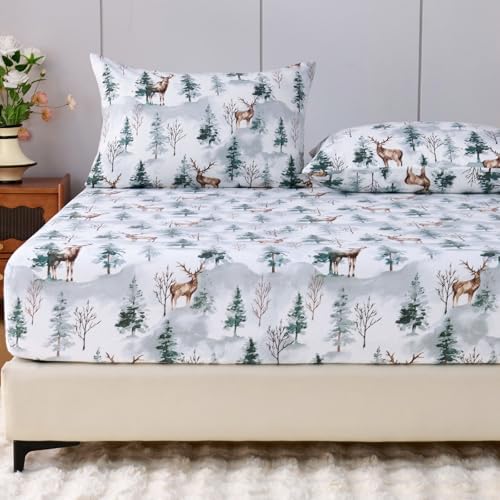 100% Cotton Flannel Fitted Sheet Only, Ultra Soft Cozy Warm Fitted Bottom Sheet for All Season, 16