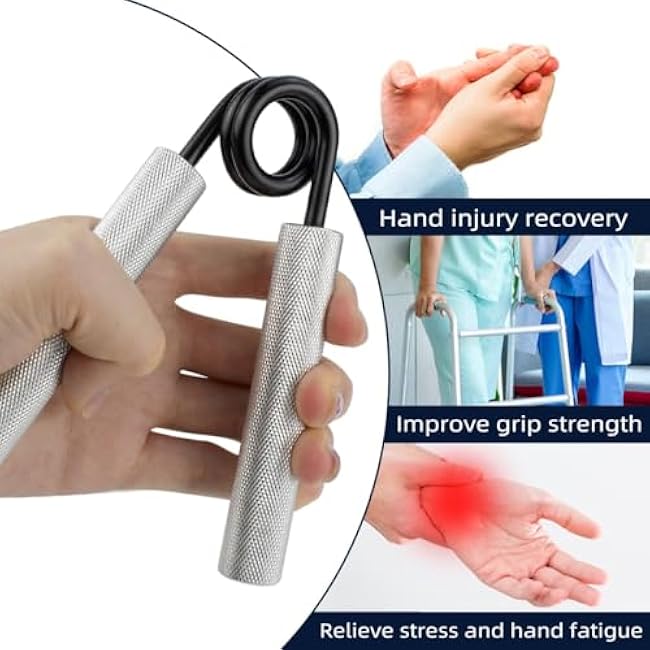 No Slip Heavy-Duty Metal Grip Strength Trainer Forearm Grip for Muscle Building Hand Rehabilitation Home Gym Exerciser Training Recovery Non-slip Hand Gripper Wrist Finger Hand Grip Strengthener