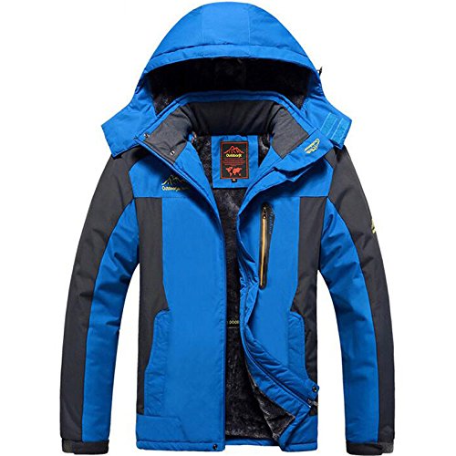 MEIION WOLFF | Wärmen, Wasserdichte Winterjacke Für Männer Herren Skijacke Atmungsaktiv, Warm Gefüttert - Wasserdichte Winterjacke mit Abnehmbarer Kapuze für Snowboarden & Outdoor-Aktivitäten