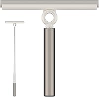 EHOMGUI Extendable Shower Squeegee: 10-Inch Silicone Blade, Telescoping Handle for Streak-Free Glass Doors, Windows & Mirrors