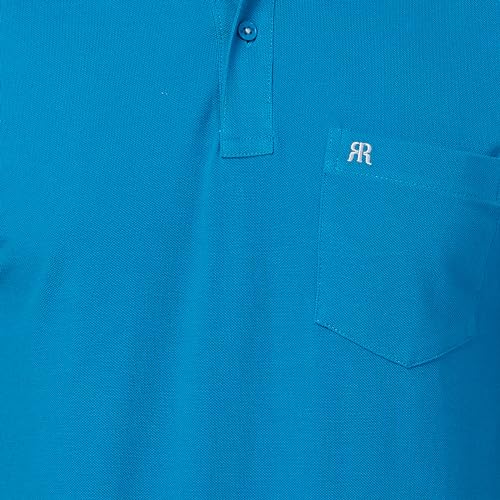 Image of Raymond Men's Modern Fit Solid Pattern Pure Cotton Half Sleeve Polo Neck Casual T-Shirt