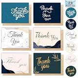 HSHFAMIIY 24 PCS Thank You Cards With Envelopes, 6x4 Inch Thank You Cards with Seal Stickers,Minimalistic Design, Suitable for Business, Baby Shower, Wedding, Small Business, Bridal Shower, etc
