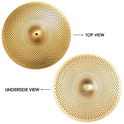 Low Volume 6\" Splash Cymbal, Quiet Practice Mute Silent Thin Splash Cymbal for Drum Set (Matte Gold)