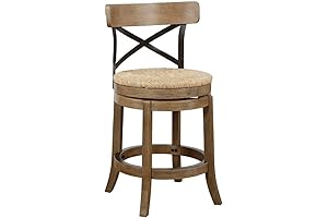 Boraam Myrtle Counter Height Stool, 24-Inch, Wheat Wire-Brush