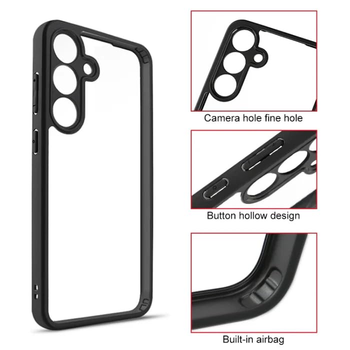 Image of VONZEE Clear Back Case Cover for Samsung Galaxy A35 5G | Shockproof Design | Hard Back Cover Case for Samsung Galaxy A35 5G (PC & TPU, Black)