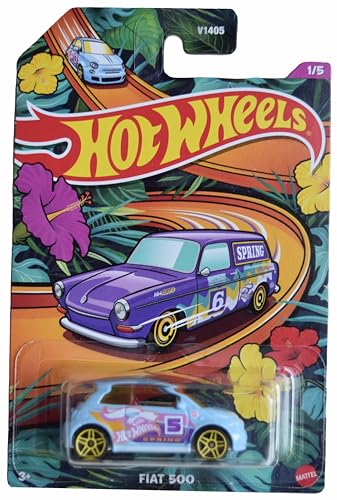Hot Wheels Fiat 500 Spring Edition 1:64 Blue miniatura 1
