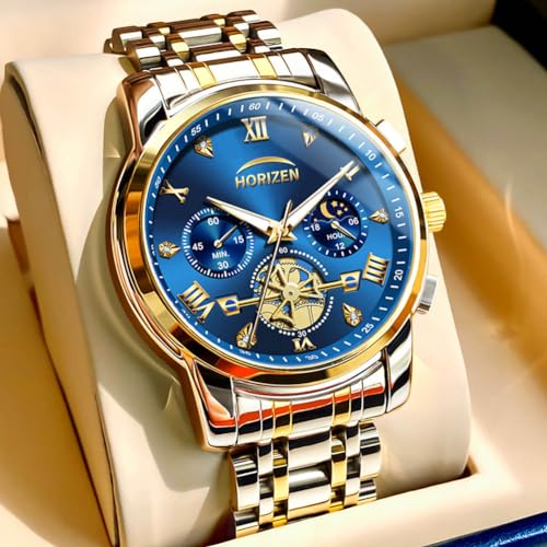 HORIZEN Stainless Steel Chronograph Luxury Analogue Watch for Men - Image 4