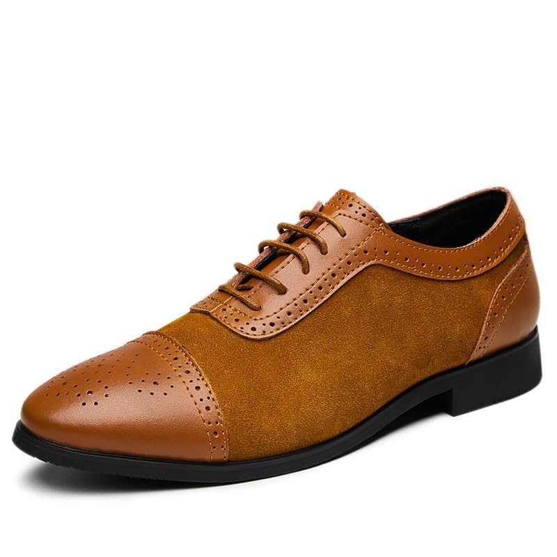 Zapatos de vestir bicolor para bodas y eventos formales con diseño brogue de dos tonos