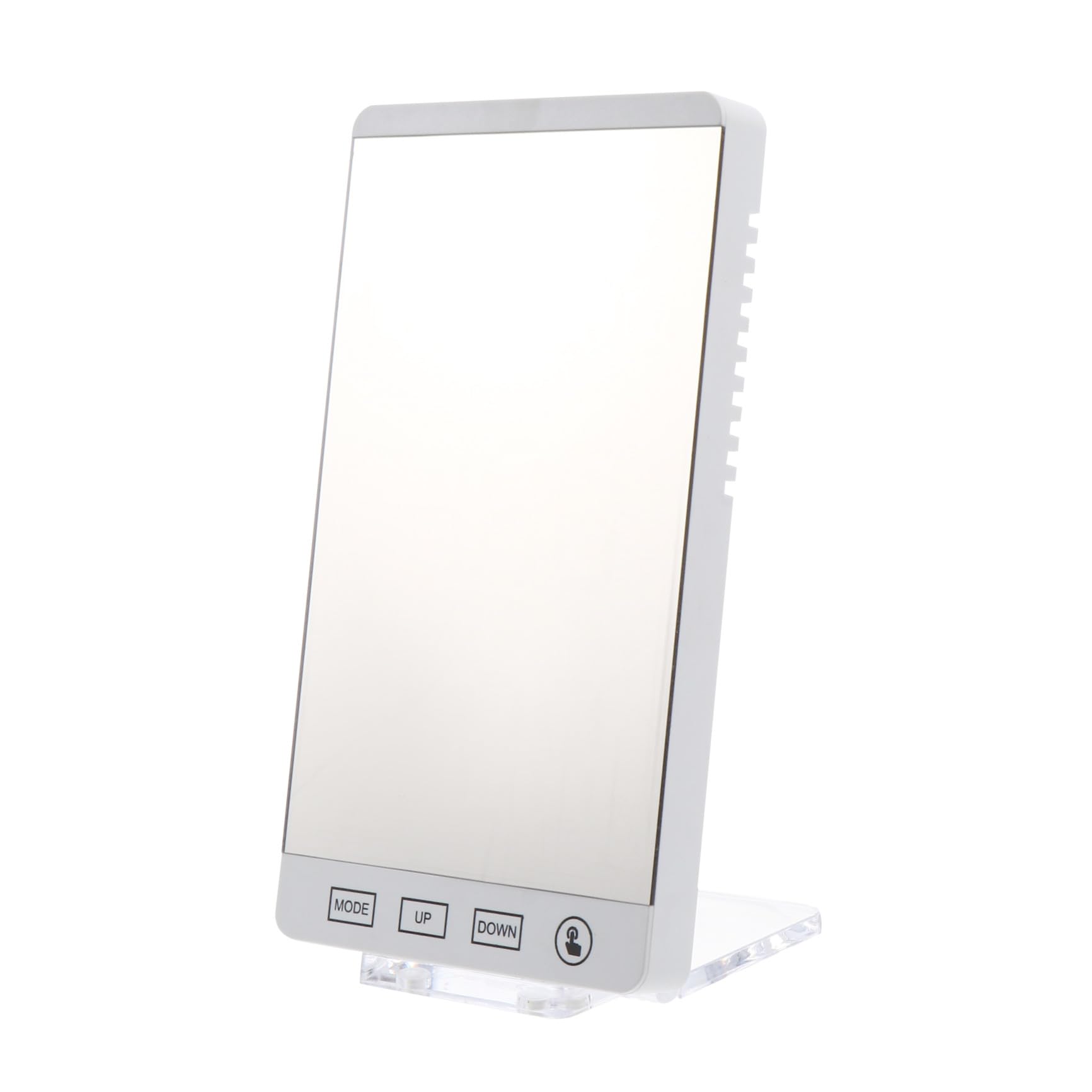 STOBAZA Orologio Digitale da Comodino con Specchio per Trucco, Sensore di Temperatura Integrato e Luminosità Automatica, per Tavolo e Camera, Bianco