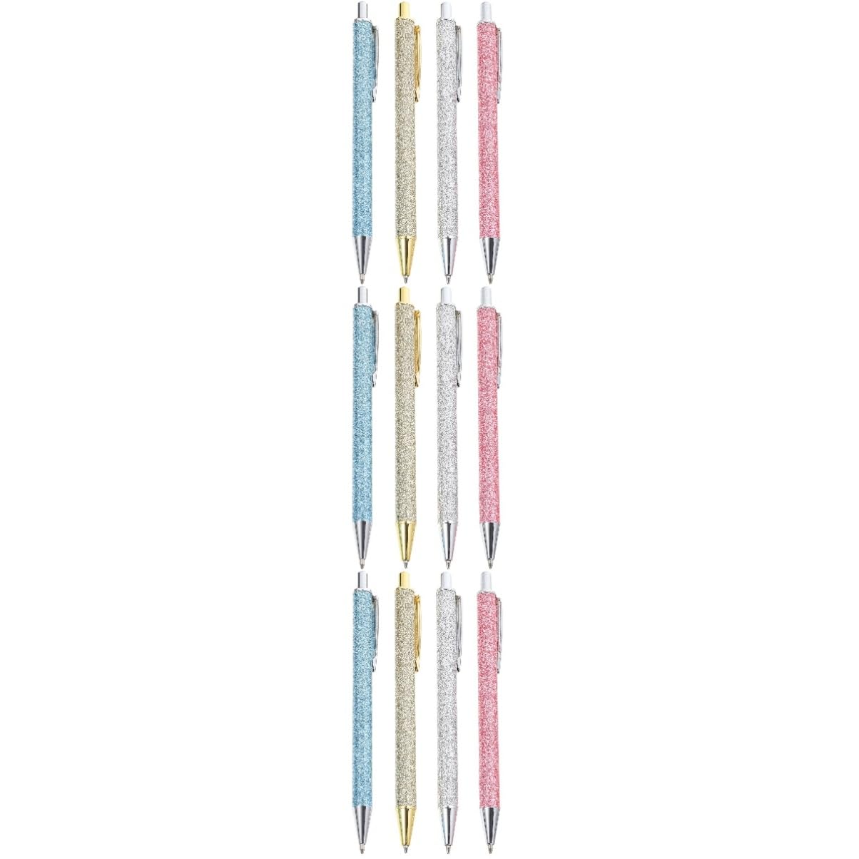 ABOOFAN 12pièces Stylo Publicitaire Métallique à Bouton-poussoir De Stylos Rétractables Multi-usages Fourniture De Bureau Et Pour Étudiants Et Professionnels