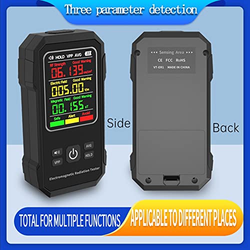 Opuorcy Electromagnetic Radiation Detector Electric Magnetic Field Tester Meter RF Strength Detection Device with Sound Alarm(A) - Image 4