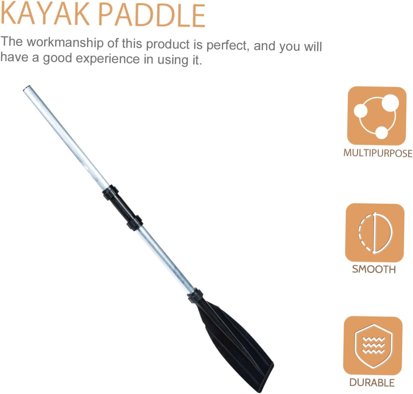 Thickened Kayak Paddle Ergonomic Multifunctional Aluminum Alloy Boat Paddle for Kayaking Fishing and Water Sports Scratch and Wear Resistant Silver and Black