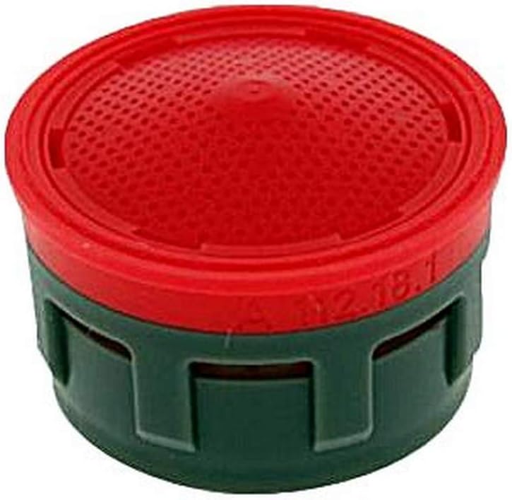 10 9350 5 Standard Flow Perlator HC Aerator Insert with Washer, Regular, 2.2 GPM, Honeycomb, Aerated Stream, Red Dome