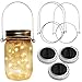 Homeleo 3 Pack Solar Mason Jar Lid Insert, Warm White LED Fairy Mason Jar Lantern for Patio Garden Porch Decoration set of 3