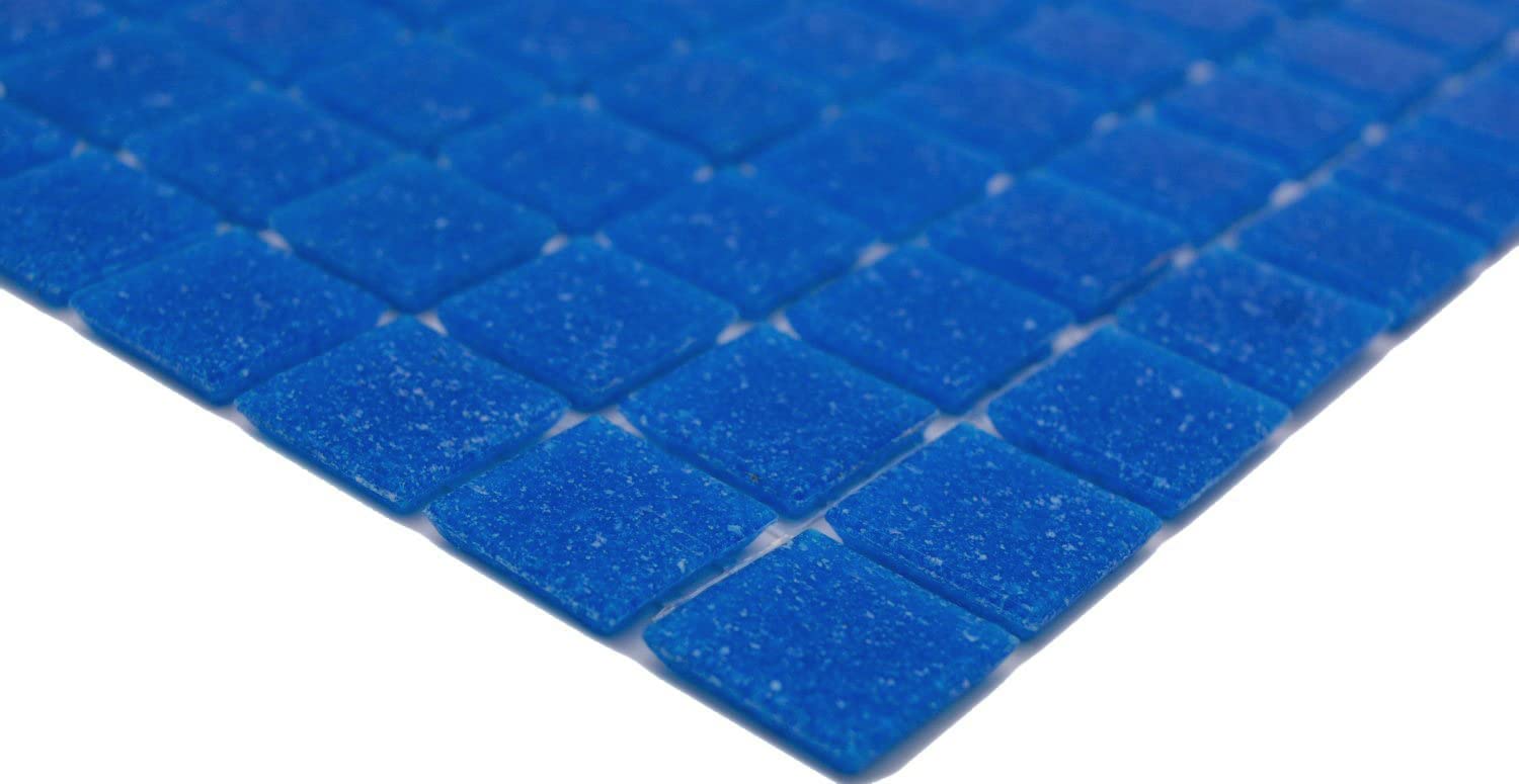 Mosaïque De Piscine En Verre Bleu – Plaque 322x322 Mm, épaisseur 4 Mm, Résistante Au Gel