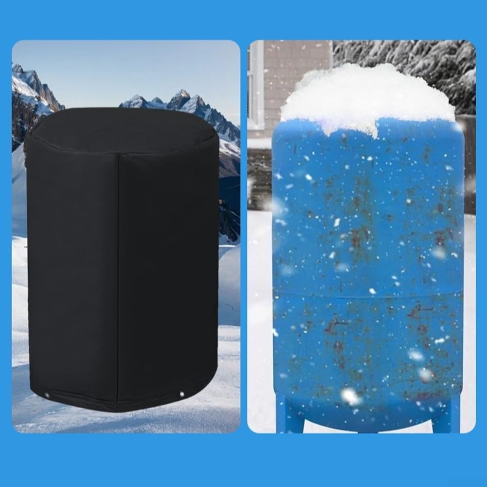 Wetterfeste 3-lagige isolierte Wasserdrucktankabdeckung für den Winter, Oxford-Pumpenjacke für Regen, Schnee, UV-Beständigkeit (Φ70 cm x 110 cm)