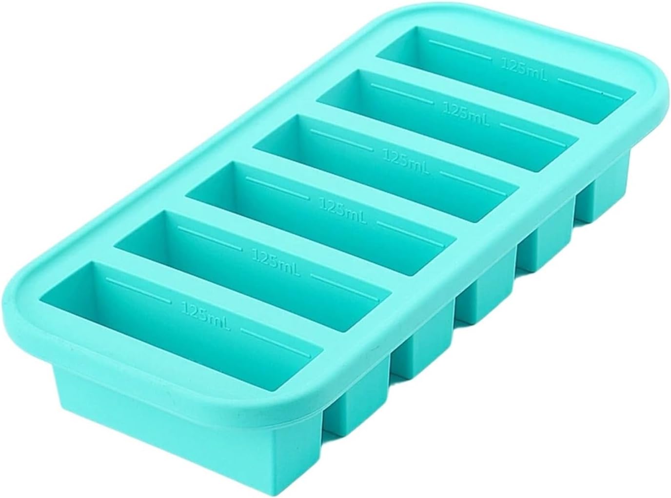Compatible For 6Grid Silicone Freezer Mold with Lid Refrigerated Box Ice Tray