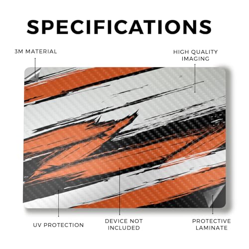 Image of Carbon Fiber Laptop Skin Compatible with Alienware M18 R2 (2024) - Grunge Orange - Premium 3M Vinyl Protective Wrap Decal Cover - Easy to Apply | Crafted in The USA by MightySkins