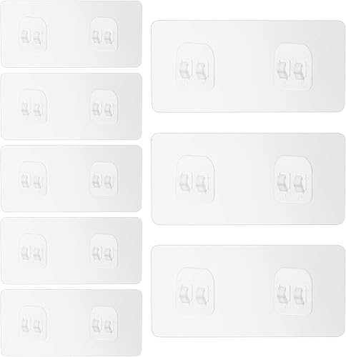 Prasacco 8 ganchos de pared adhesivos acrílicos de doble garra para ducha, cocina, baño