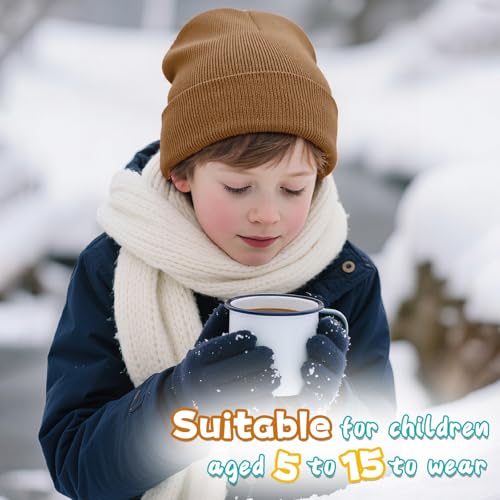 Image of ZOORON Kids Beanie Boys Girls Beanies Children Winter Hats Children Knit Warm Caps Kids Soft Beanie Cap