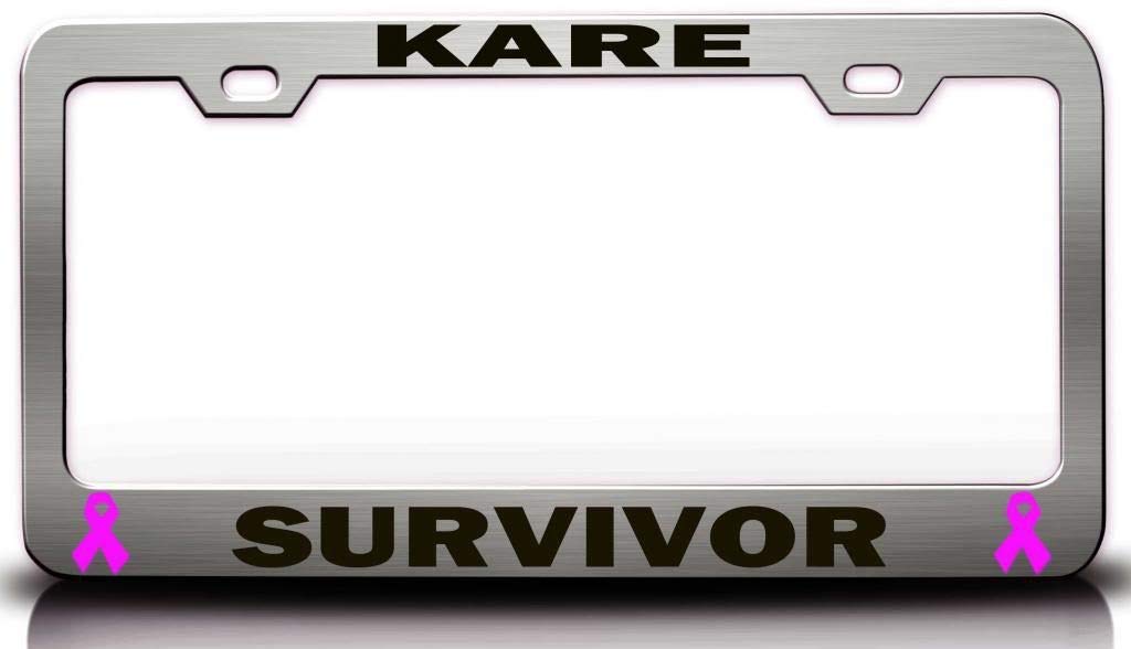 KARE Survivor Female Cancer Survivor Metal Car SUV Truck License Plate Frame Ch e53