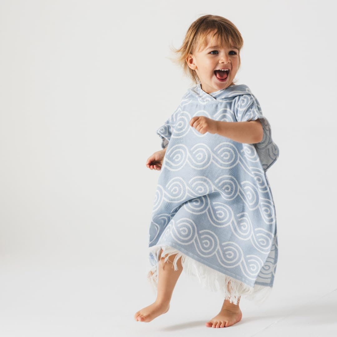 Kinder Badeponcho – SUMMER SEA – 70% Bambus-Viskose, 30% Baumwolle – Für Bad, Strand & Pool