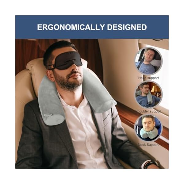 Twist Memory Foam Travel Pillow Neckchinshoulderlumbar And Leg Support For Adult Airplane Travelingbustrain And Office Blue