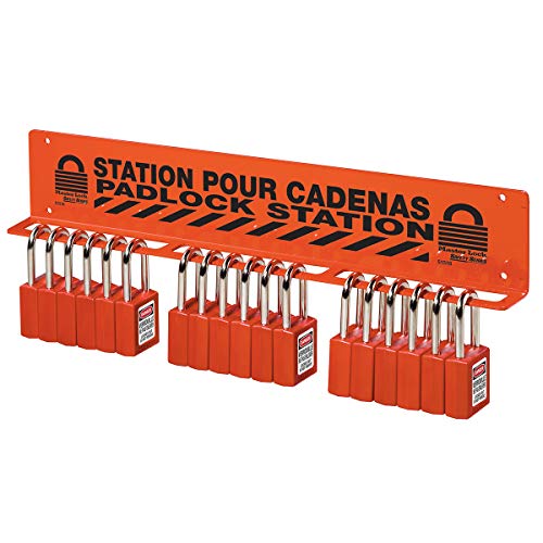 Master Lock S1518 Lockout Tagout Padlock Rack, Red, 44.4 cm x 8.1 cm x 4.6 cm