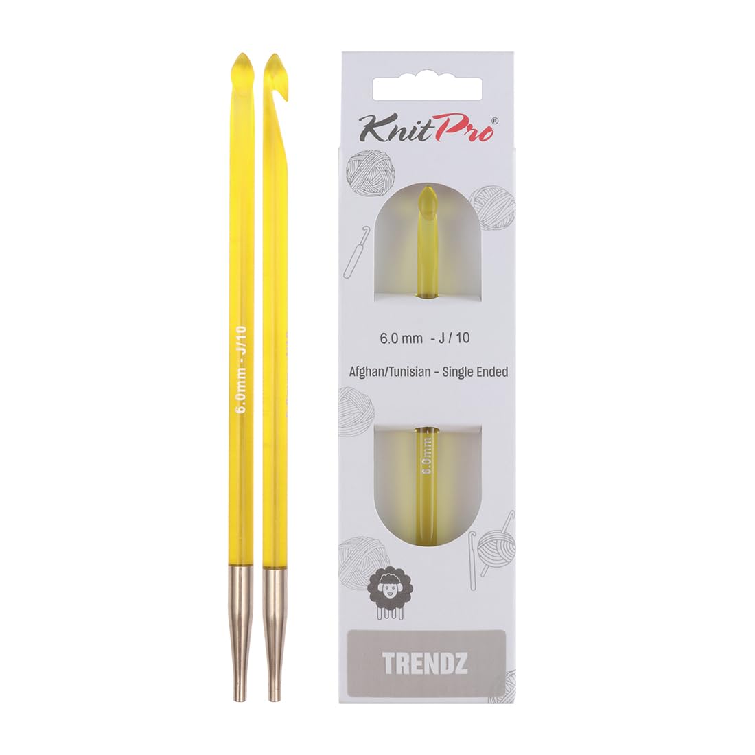 KnitPro Trendz Afghan/Tunisian Crochet Hook | 6.00mm