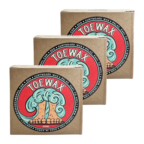 TOEWAX Surf Wax - Cool (69°F/20°C Below) Pack of 3 | Surfboard Surfing Accessories Surfing Wax