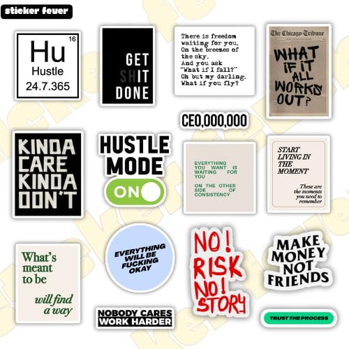 Image of Sticker Fever - Pack of 15 Motivational and Inspiring Stickers for Laptops /Mobiles /Guitar /Journal etc. (Motivational)