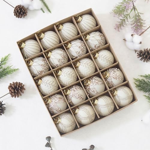Image of 20PCS Velvet Ornaments for Christmas Tree, 2.36IN Flocked Ornaments Balls